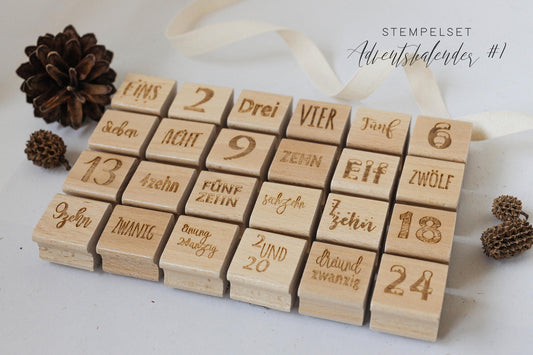 Stempelset Adventskalender, DIY Adventskalender, Adventskalender personalisiert, Basteln, Stempel Weihnachten, Weihnachtsgeschenk HS019