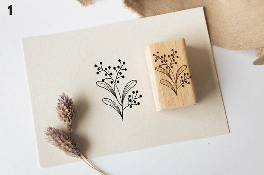 Stempelset Blumen 2 Zweige, Motivstempel, Stempel Frühling, Natur, Stempel Kränze Scrapbooking Stempel, Bullet Journal Stempel Boho HS090