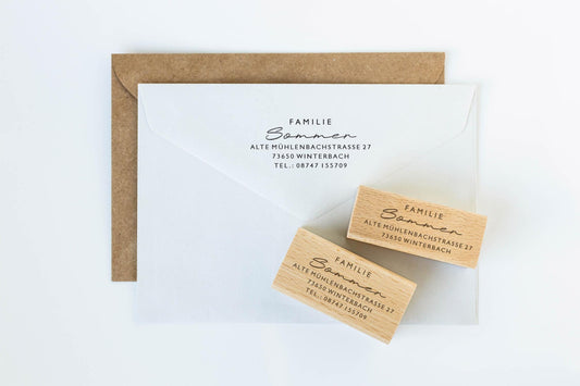 Adressstempel 10, Textstempel mit Adresse, Stempel mit Namen und Adresse, personalisiert, Geschenk, Stempel Name, Namensstempel HS001