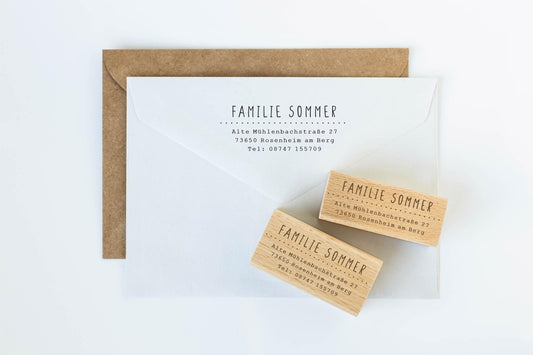 Adressstempel 7, Textstempel mit Adresse, Stempel mit Namen und Adresse, personalisiert, Geschenk, Stempel Name, Namensstempel HS001