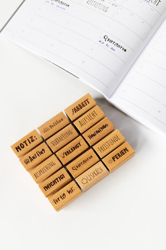 Lehrerstempel Lehrerplaner 15er Stempel Set Schule Lehrer Grundschullehrer Grundschule Terminplaner Schulplaner Stempelset Journal HS127