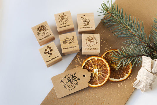 Stempelset "Weihnachtspost" Winter Motivstempel Weihnachtsgeschenke Deko DIY Geschenkpapier Weihnachten Karten basteln Scrapbooking HS132