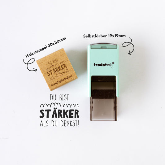 Lehrerstempel "Du bist stärker als du denkst" Motivationsstempel positiv Belohnung Grundschule Growth Mindset Rückmeldung Geschenk HS166