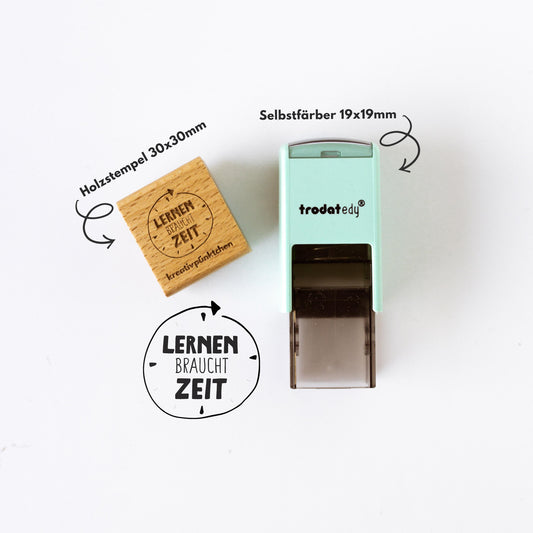 Lehrerstempel "Lernen braucht Zeit" Motivationsstempel positiv Grundschule dranbleiben Growth Mindset Rückmeldung Ermutigung HS179