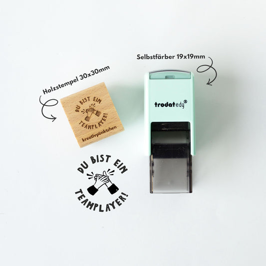 Lehrerstempel "Du bist ein Teamplayer" , Motivationsstempel positiv Belohnungsstempel, Grundschule, Teamarbeit Wachstum Bewertung HS156