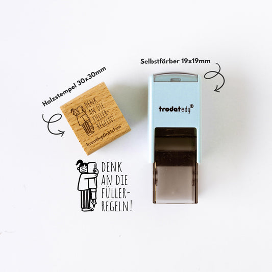Lehrerstempel "Denk an die Füllerregeln " Motivationsstempel Füllerregeln Sauber arbeiten positiv Grundschule Lehrer Geschenk HS181