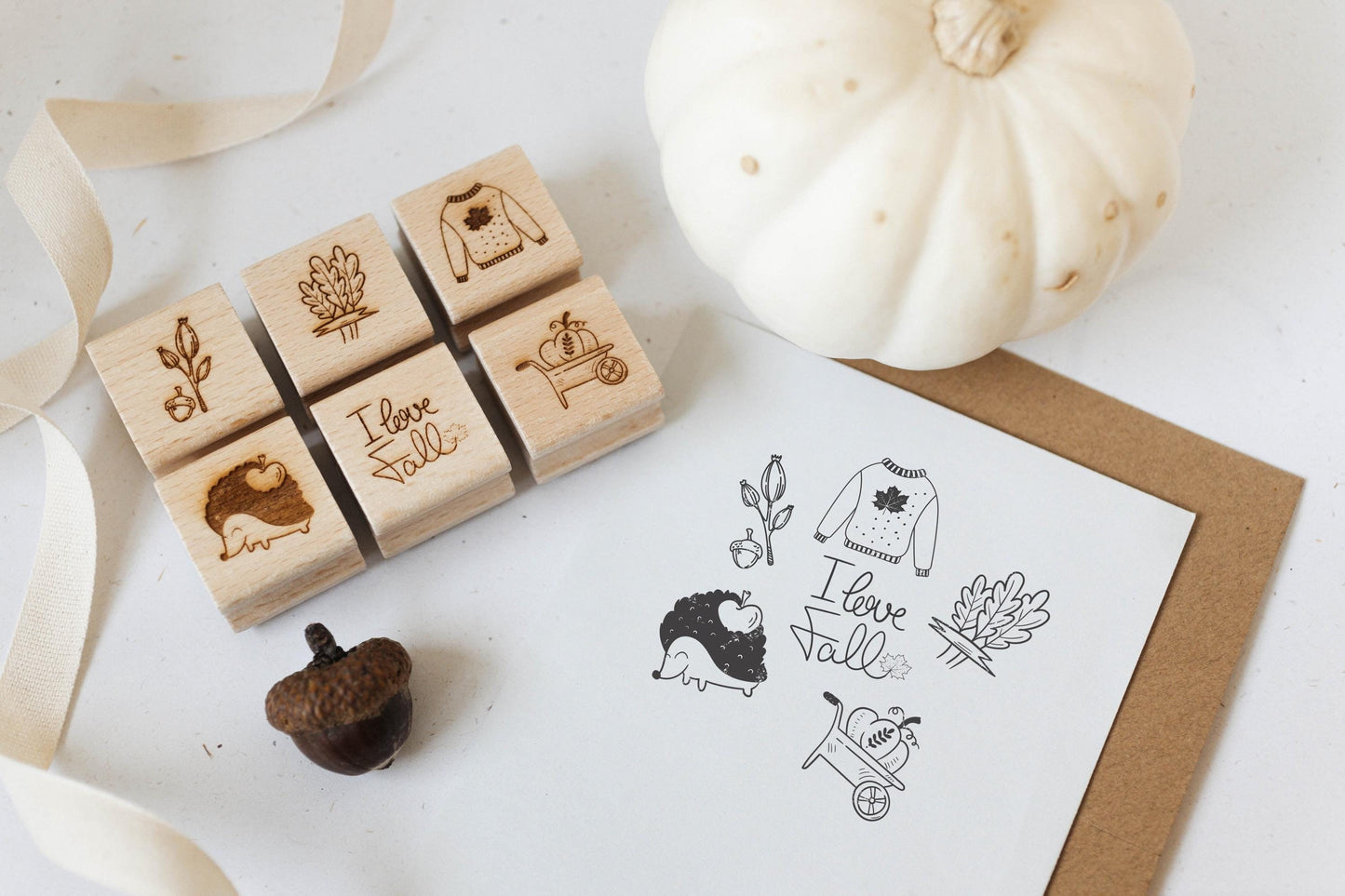 Stempelset Herbst | Motivstempel Herbst | DIY Zubehör | Bastelzubehör Herbst | Herbst Basteln | Stempel Natur | Stempel Igel HS022
