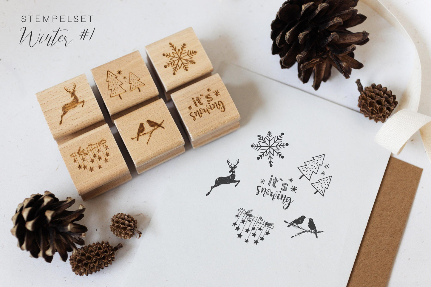 Stempelset Winter | Motivstempel Winter | DIY Zubehör | Bastelzubehör Weihnachten | Winter Basteln | Motivstempel Weihnachten HS021