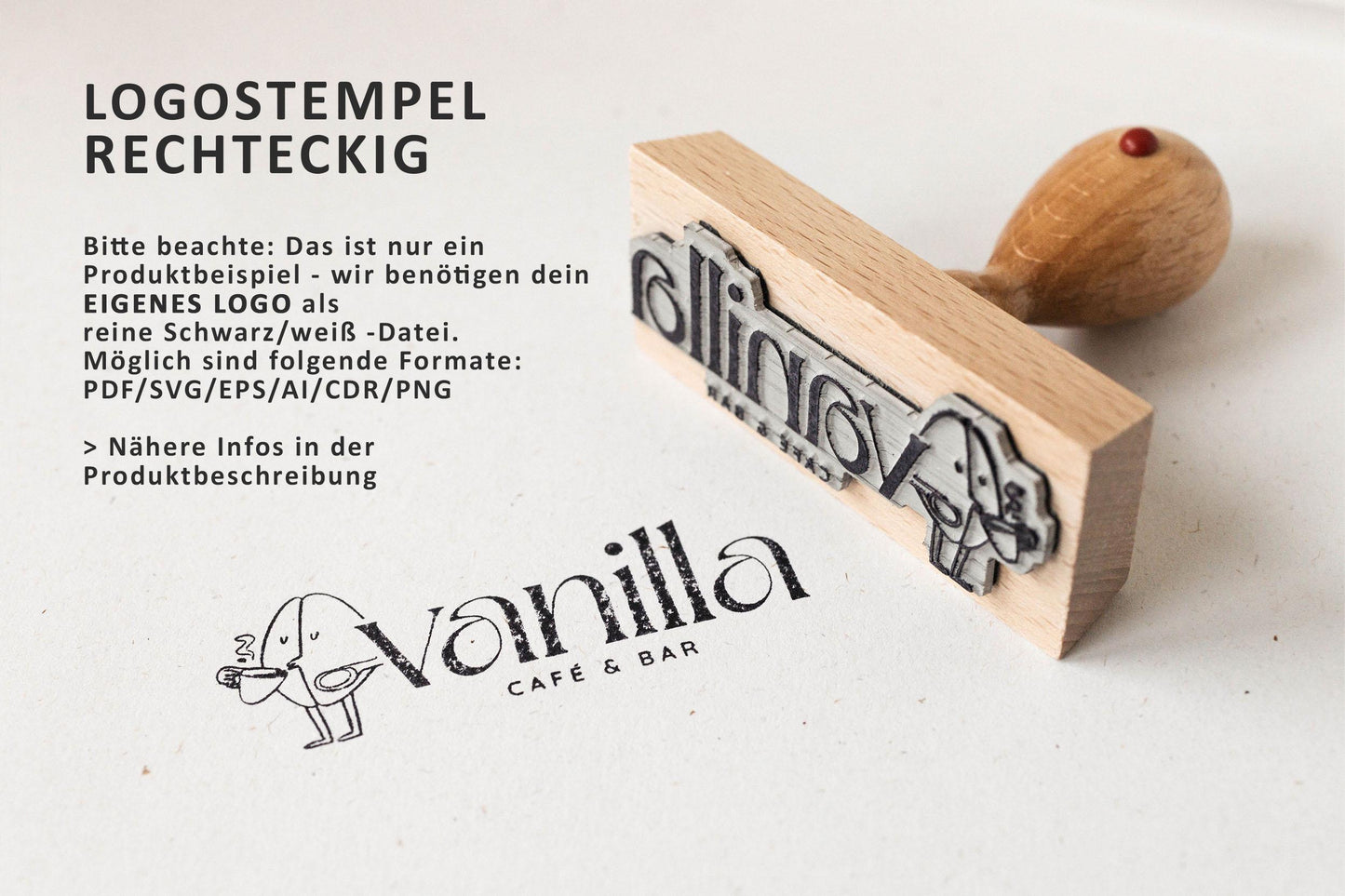 Logostempel, personalisierter Logostempel, Stempel mit eigenem Logo, Firmenstempel, Stempel mit deinem Logo, Stempel eigenes Design HS004