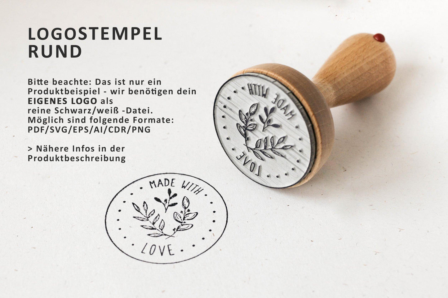 Logostempel, personalisierter Logostempel, Stempel mit eigenem Logo, Firmenstempel, Stempel mit deinem Logo, Stempel eigenes Design HS004