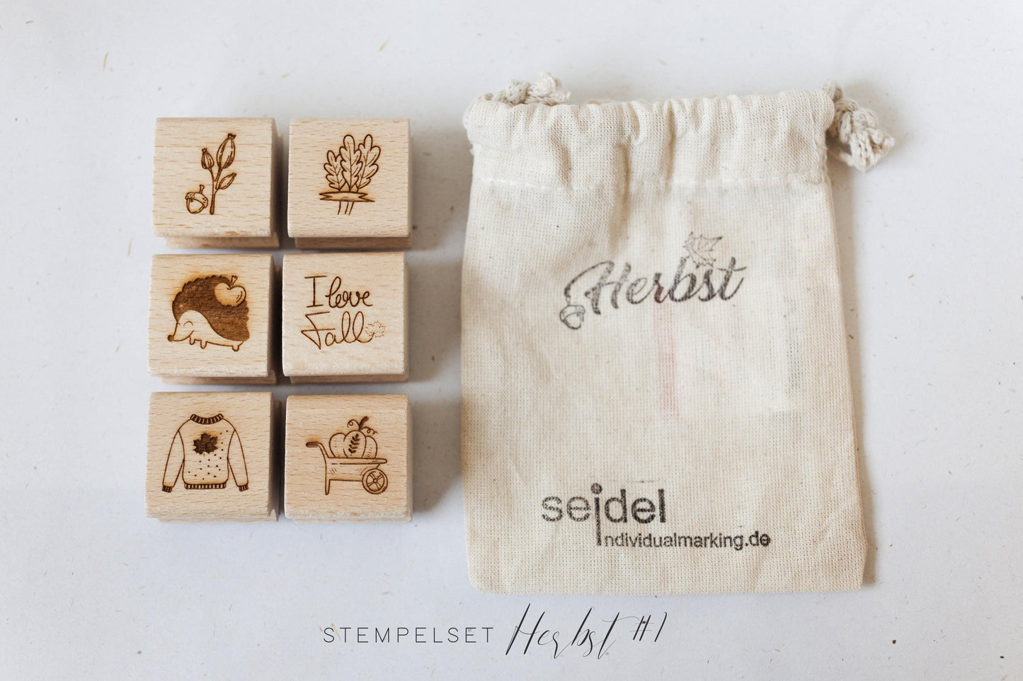 Stempelset Herbst | Motivstempel Herbst | DIY Zubehör | Bastelzubehör Herbst | Herbst Basteln | Stempel Natur | Stempel Igel HS022
