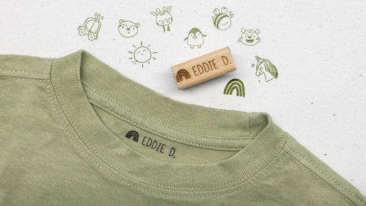 Namensstempel Kleidung, Textilstempel Kinder, Kindergarten Namensstempel, personalisierter Stempel Kinder, T-Shirt Stempel HS002
