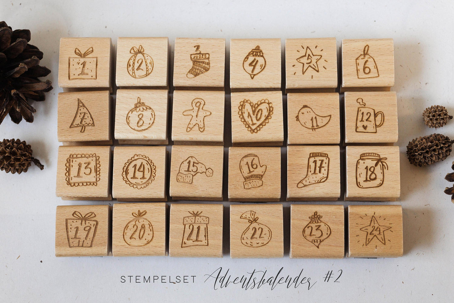 Stempelset Adventskalender, DIY Adventskalender, Adventskalender personalisiert, Basteln, Stempel Weihnachten, Weihnachtsgeschenk HS019