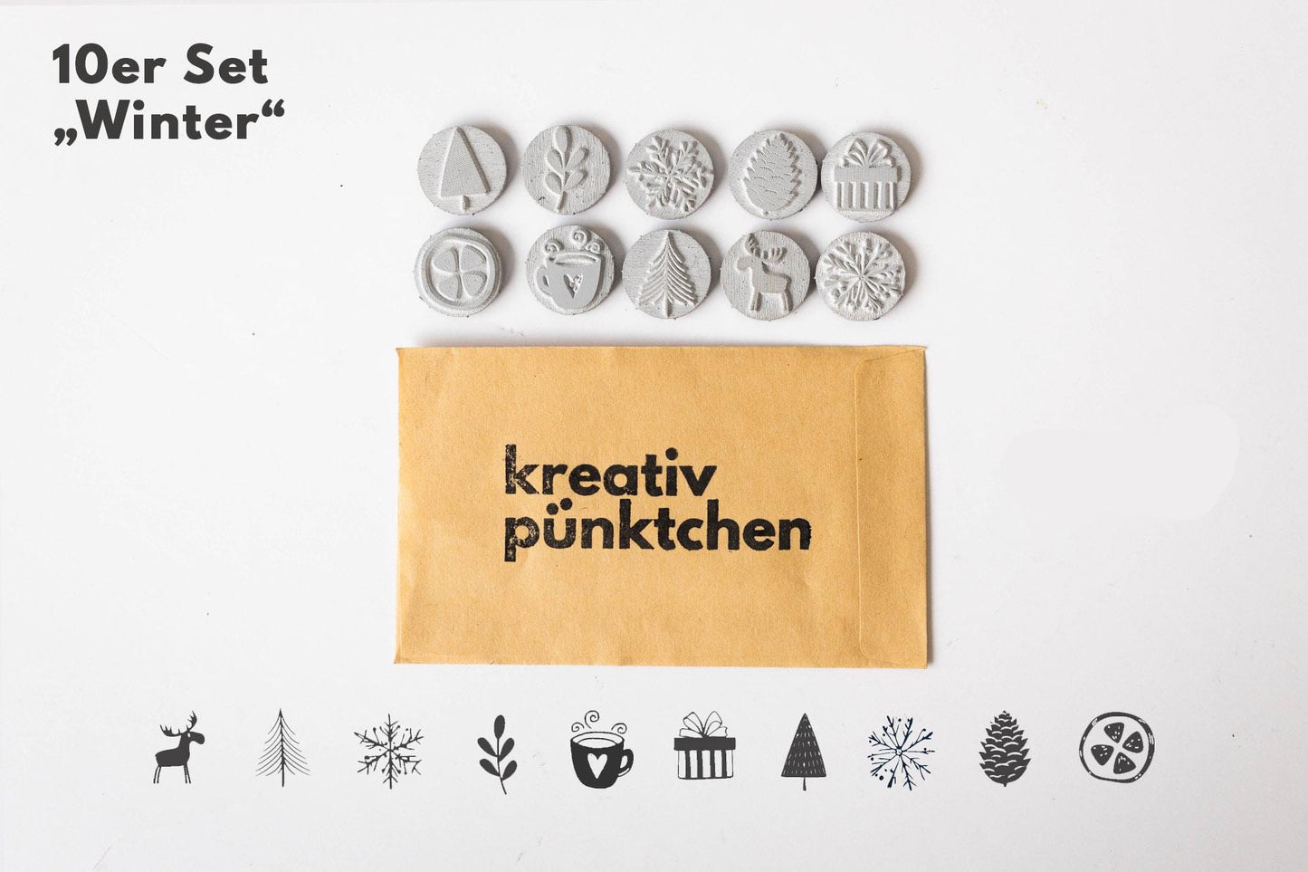 Weihnachtsstempel Set Mini, Stempelset zum Basteln, Weihnachtsgeschenke DIY, Stempel Wintermotive, Stempel Weihnachtsmotive, Scrapbook GU001
