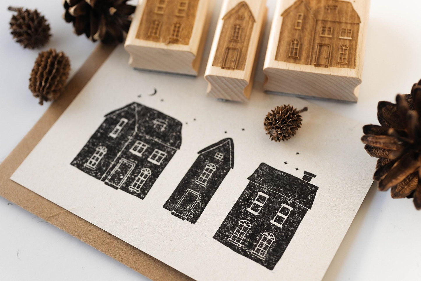 Stempel Häuser Weihnachten, Stempel Haus Weihnachten, Stempel Winter Häuschen, Stempel Weihnachten, Stempel Winter, Geschenkanhänger HS013
