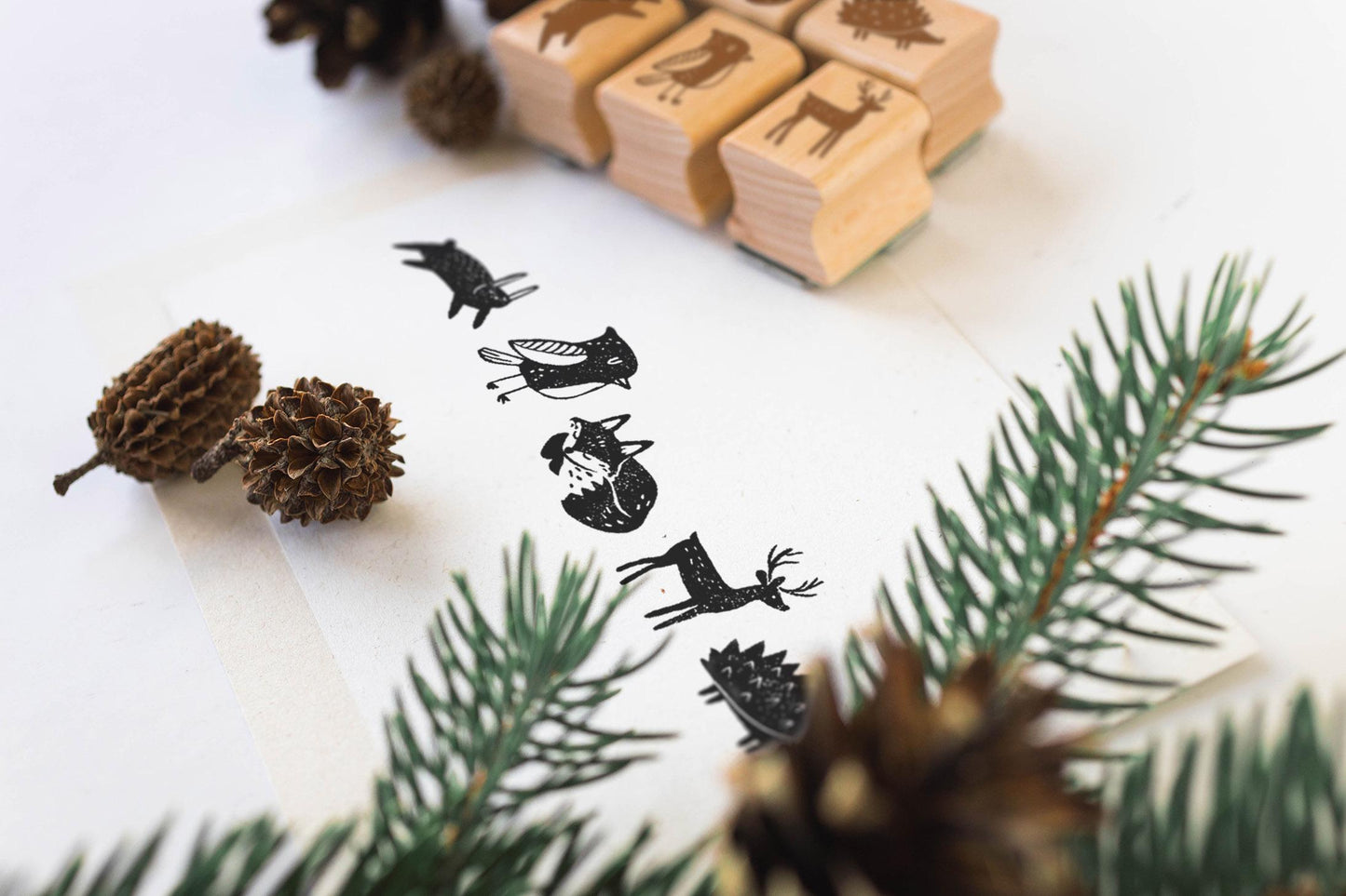 Stempelset Waldtiere Klein, Motivstempel Tiere, Stempel Winter Herbst Weihnachten, Stempel Tiere, Stempel Scandi Tiere, Stempel Winter HS018