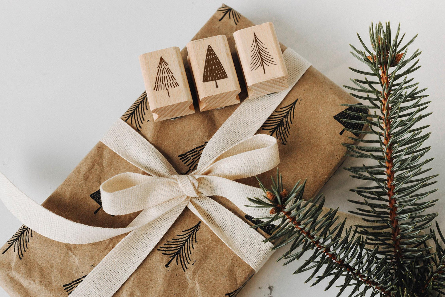 Stempelset Kleine Bäume, Baum Stempel, Stempel Weihnachten, Weihnachtsbaum Stempel, Geschenkanhänger Stempel, Stempel Tannenbaum HS012