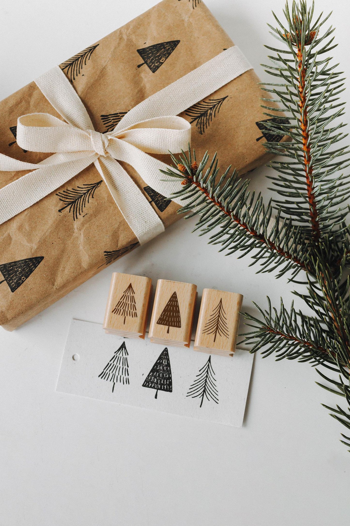 Stempelset Kleine Bäume, Baum Stempel, Stempel Weihnachten, Weihnachtsbaum Stempel, Geschenkanhänger Stempel, Stempel Tannenbaum HS012
