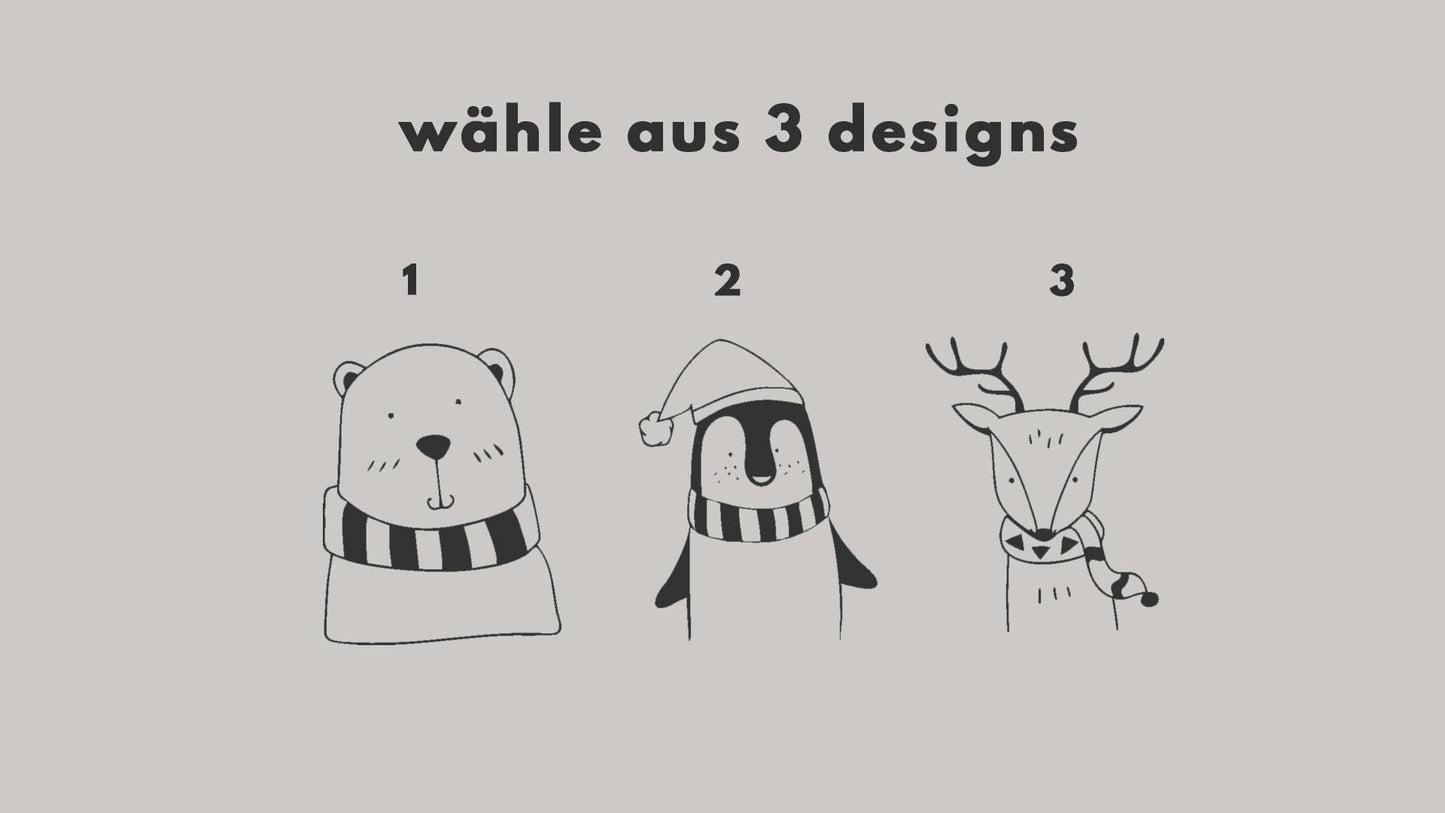 Stempel Winterfreunde A, Stempel Tiere Winter, Stempel Weihnachten Tiere, Stempel Tiere süß, Stempel Kinder, Stempel Pinguin Bär Reh HS015