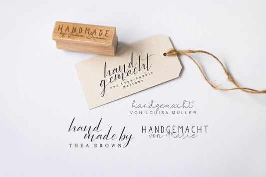 Stempel Handmade by personalisierbar, Made with love Stempel, Handmadestempel für Selbstgemachtes, Mit Liebe selbstgemacht Stempel HS009