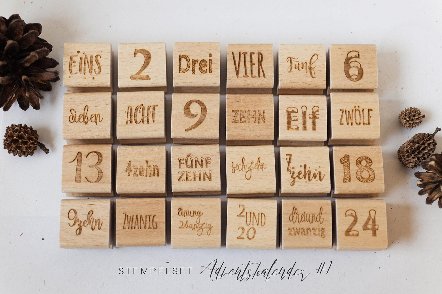 Stempelset Adventskalender, DIY Adventskalender, Adventskalender personalisiert, Basteln, Stempel Weihnachten, Weihnachtsgeschenk HS019