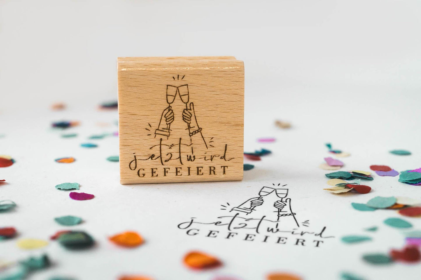 Stempel Hochzeit Silvester Jetzt wird gefeiert, Party Stempel, Hochzeit Stempel, Feier Stempel, Sektgläser Stempel, Stempel Einladung HS032