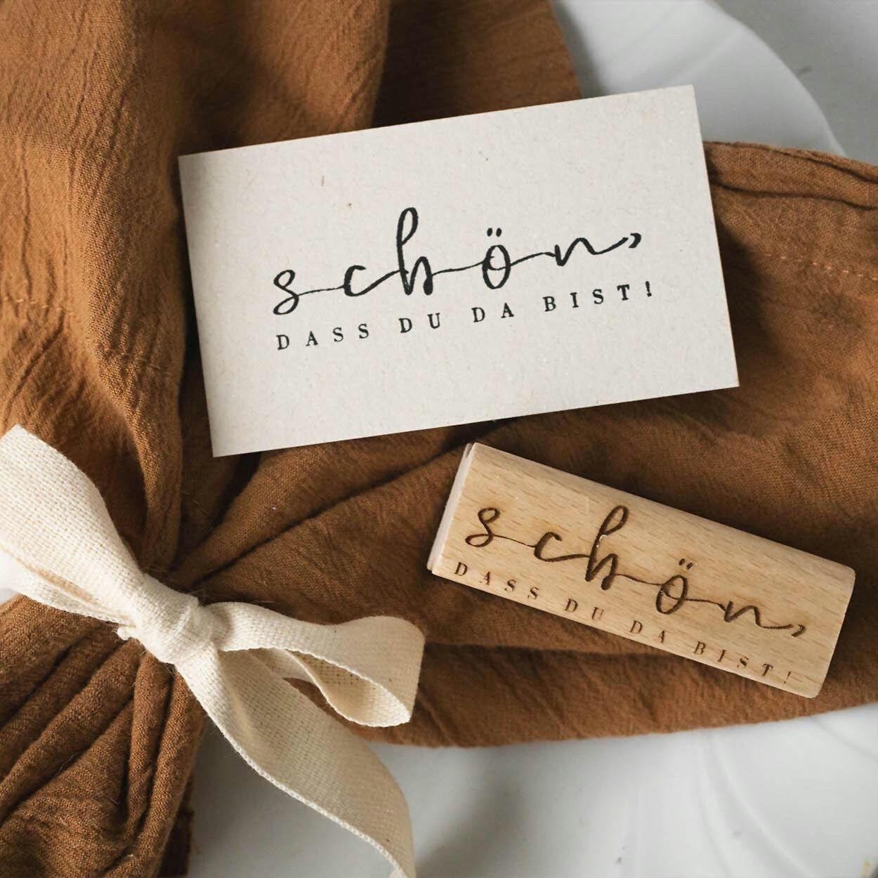 Stempel Hochzeit Schön dass du da bist, Party Stempel, Hochzeit Stempel, Feier Stempel, Tischkarte Stempel, Stempel Einladung HS037