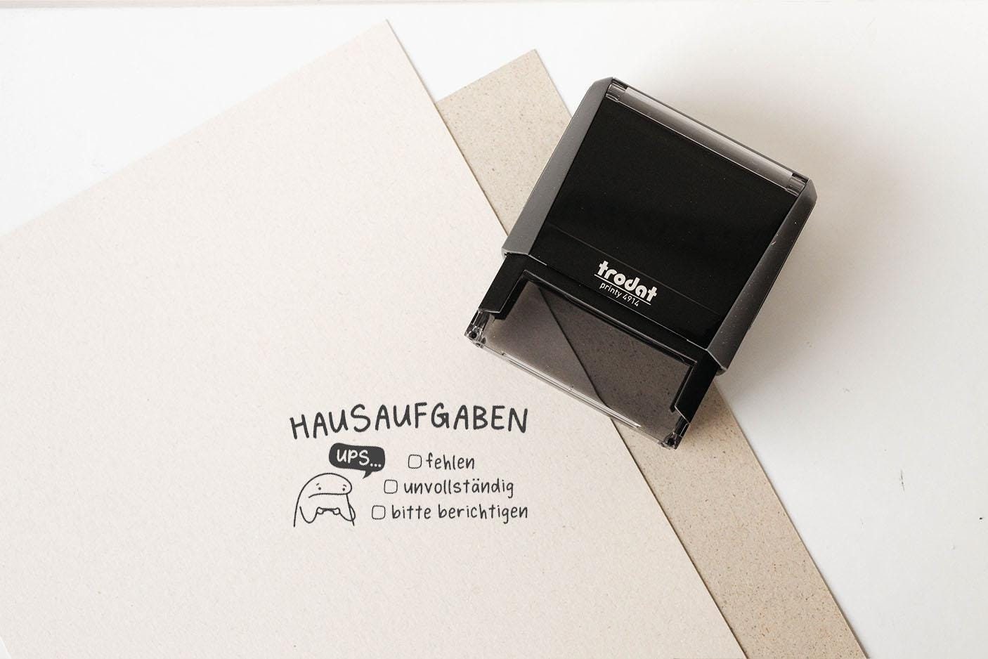 Lehrerstempel D Printy, Hausaufgaben vergessen Stempel, Stempel Hausaufgabenheft, Grundschule Stempel, Grundschullehrer Stempel PR005