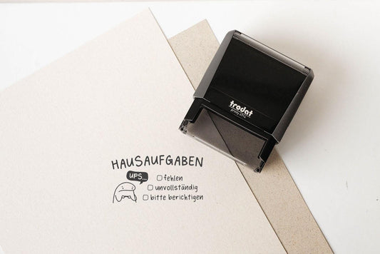 Lehrerstempel D Printy, Hausaufgaben vergessen Stempel, Stempel Hausaufgabenheft, Grundschule Stempel, Grundschullehrer Stempel PR005