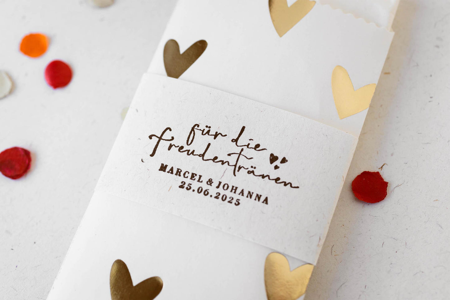 Für die Freudentränen Stempel personalisierbar Taschentücher Hochzeit Hochzeitsstempel Happy Tears Kirche Hochzeit Stempel HS034