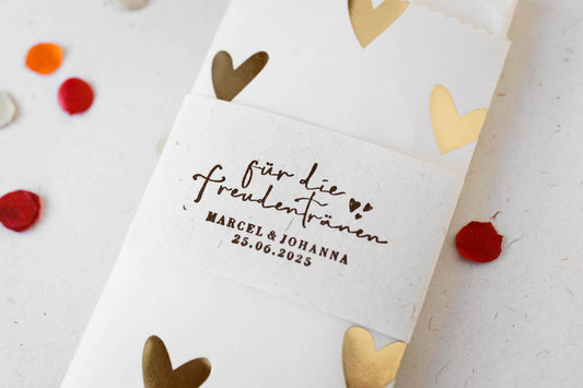 Für die Freudentränen Stempel personalisierbar Taschentücher Hochzeit Hochzeitsstempel Happy Tears Kirche Hochzeit Stempel HS034