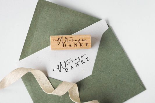 Wir sagen Danke Stempel Hochzeit, Dankeskarte Stempel, Dankesbrief Stempel, Danke Briefumschlag, Hochzeit Stempel, Hochzeitseinladung HS041