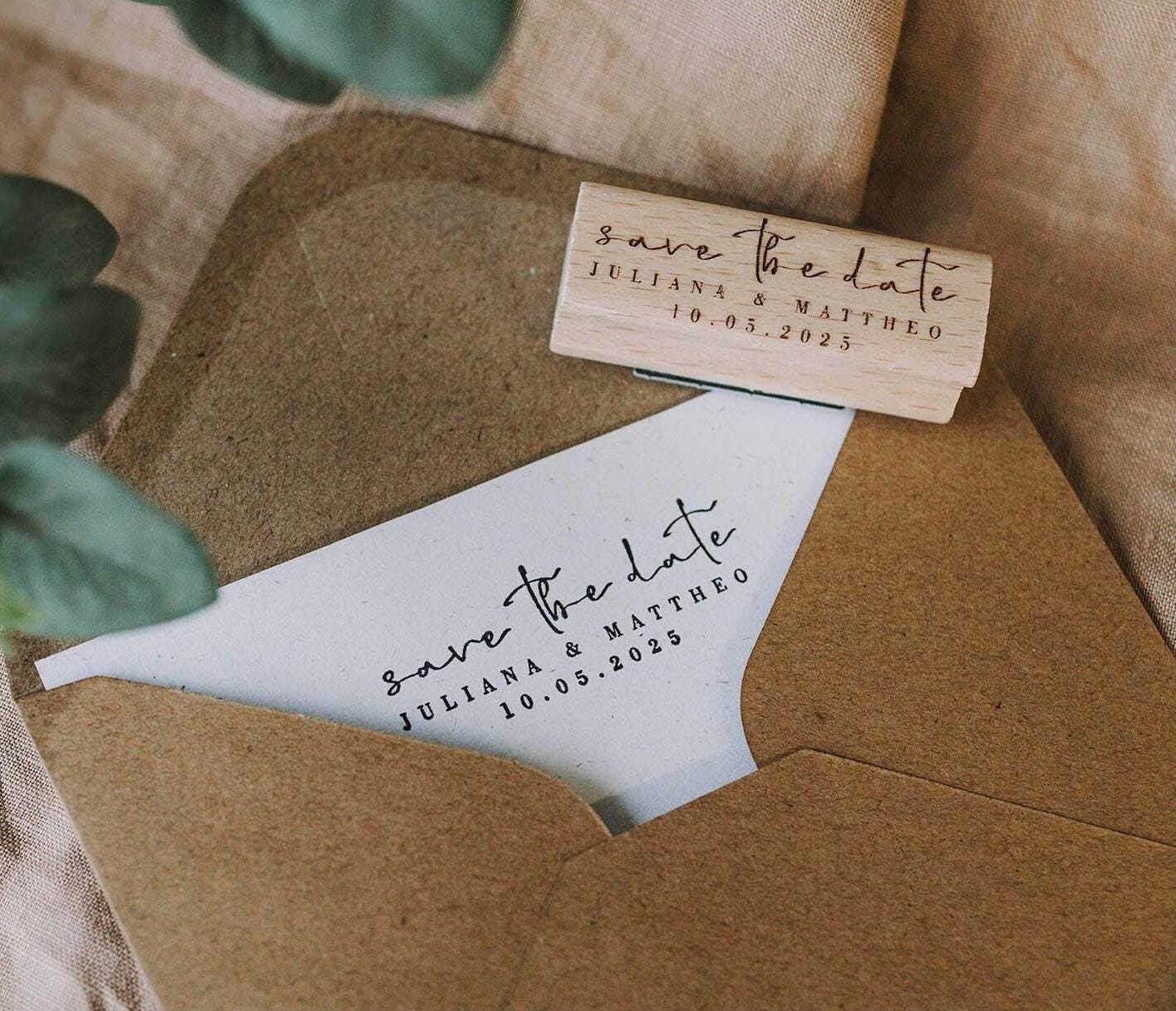 Save the Date Stempel, Hochzeitsstempel, Stempel Hochzeitsdatum, Stempel Namen Hochzeit, Stempel Hochzeitseinladung personalisiert HS029