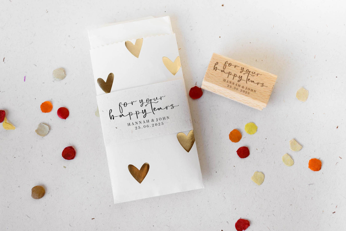 For your happy tears Stempel personalisierbar Taschentücher Hochzeit Hochzeitsstempel Happy Tears Kirche Hochzeit Stempel HS039