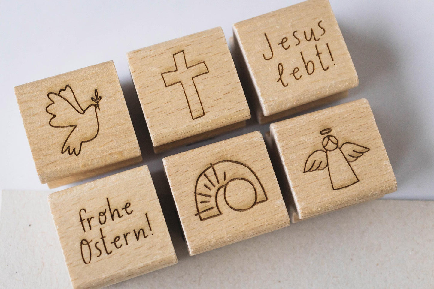 Stempelset 6er Ostern C Jesus lebt, christlich, Auferstehung, Ostern Stempel, Frühling Stempel, Frühjahr, Naturmotive Stempel HS072