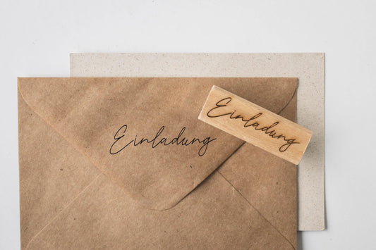Einladung Stempel, Grußkarte Stempel, Hochzeitseinladung, Liebe Grüße, Einladungskarte Stempel, Du bist eingeladen Herzliche Einladung HS075