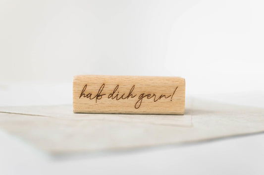 Hab dich gern Stempel, Hab dich lieb Stempel, Liebe Grüße, Karte Stempel, Grußkarte, Geschenk Stempel, Botschaft Stempel, HS077