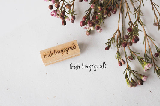 Frühlingsgruß Stempel, Frühling Stempel, Stempel, Frühlingsgrüße, Liebe Grüße, Karte Stempel, Grußkarte, Ostern, HS074