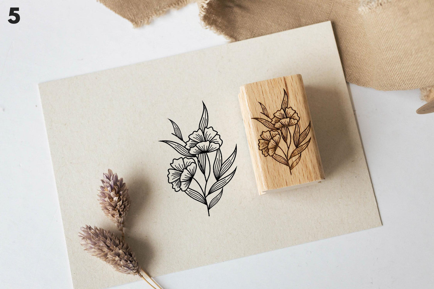 Stempelset Blumen 2 Zweige, Motivstempel, Stempel Frühling, Natur, Stempel Kränze Scrapbooking Stempel, Bullet Journal Stempel Boho HS090