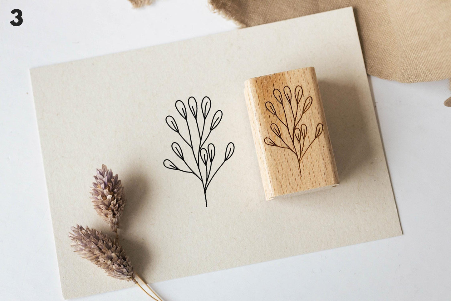 Stempelset Blumen 3 Zweige, Motivstempel, Stempel Frühling, Natur, Stempel Kränze Scrapbooking Stempel Bullet Tulpen Stempel Boho HS091