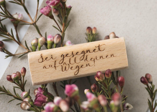 Sei gesegnet auf all deinen Wegen Stempel, Gottes Segen, God bless you, Geburtstagskarte christlich, Geschenk Stempel, Botschaft HS080