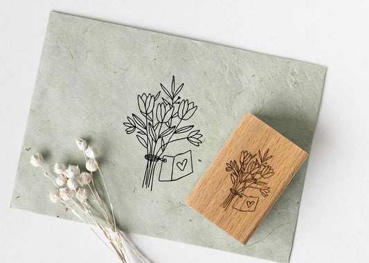 Stempel Blumen Blumenstrauß 3 Zweige, Motivstempel, Stempel Frühling, Natur, Stempel Kranz Scrapbooking Stempel Journal Karte Stempel HS099