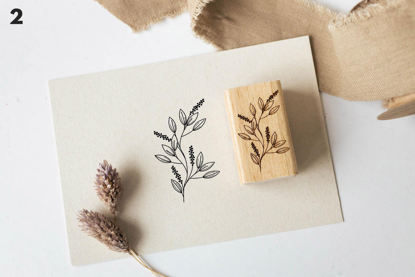 Stempelset Blumen 2 Zweige, Motivstempel, Stempel Frühling, Natur, Stempel Kränze Scrapbooking Stempel, Bullet Journal Stempel Boho HS090