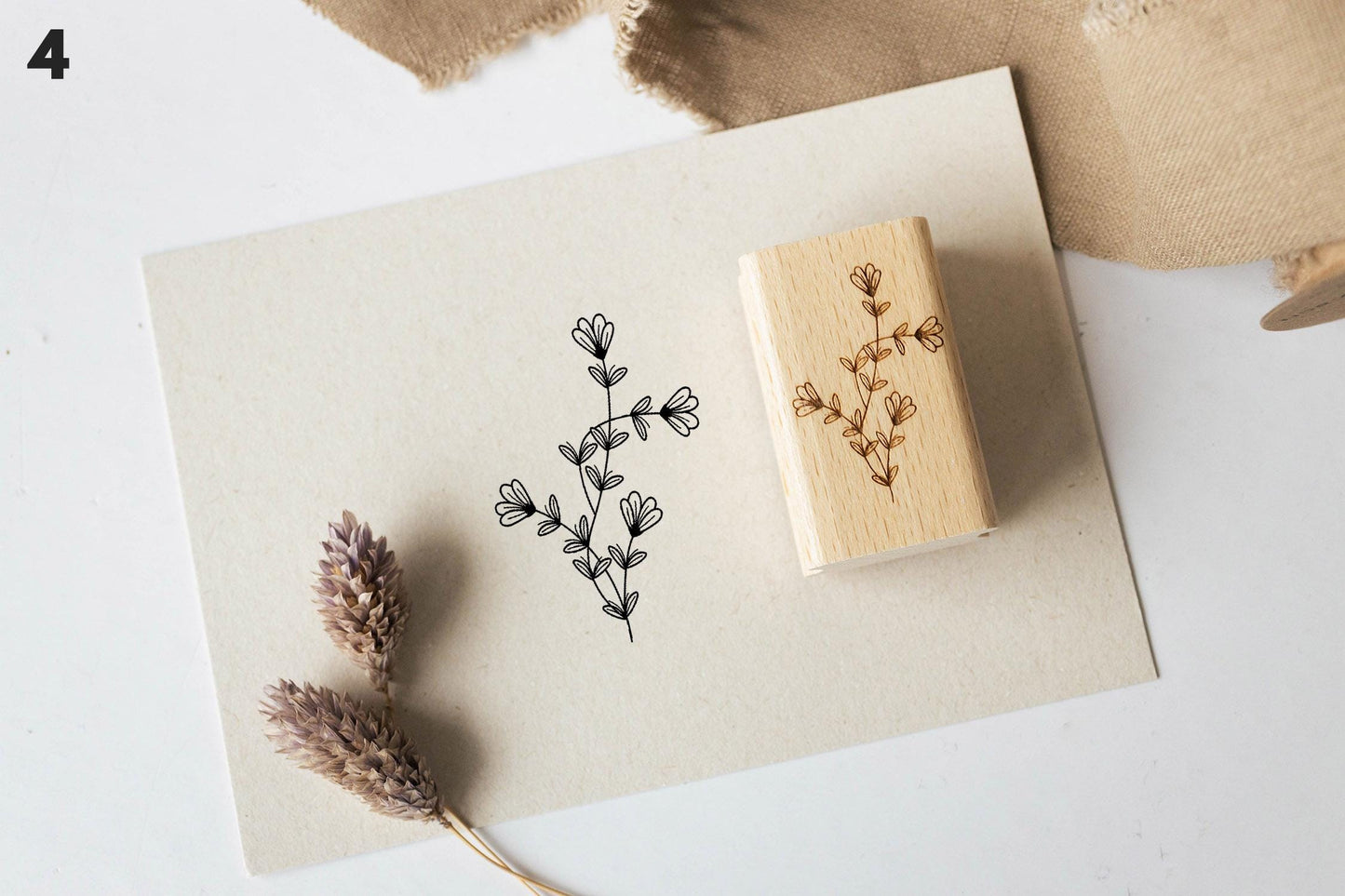Stempelset Blumen 2 Zweige, Motivstempel, Stempel Frühling, Natur, Stempel Kränze Scrapbooking Stempel, Bullet Journal Stempel Boho HS090