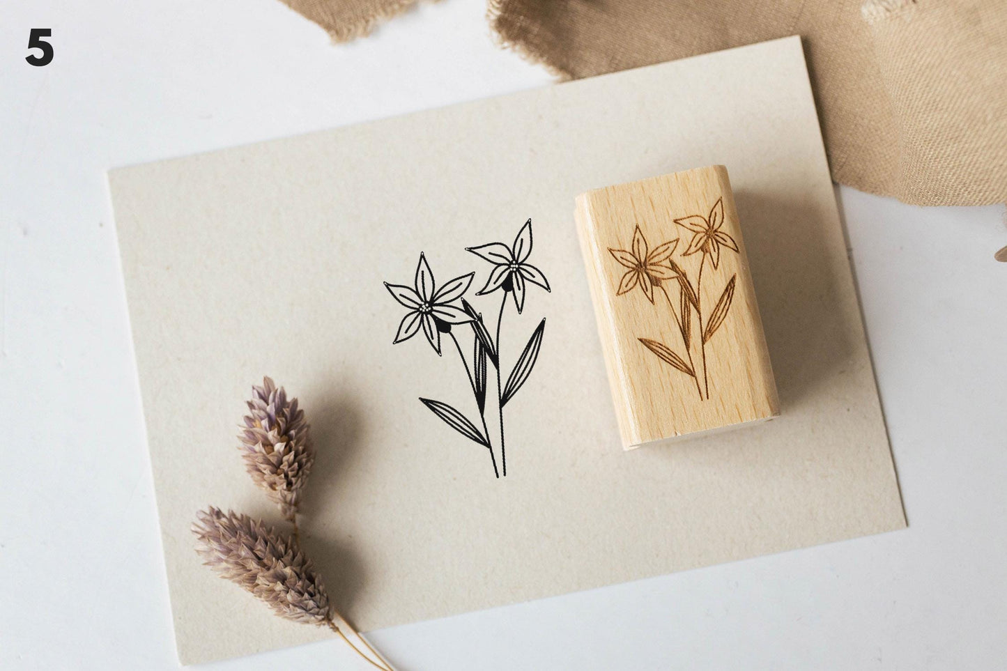 Stempelset Blumen 3 Zweige, Motivstempel, Stempel Frühling, Natur, Stempel Kränze Scrapbooking Stempel Bullet Tulpen Stempel Boho HS091