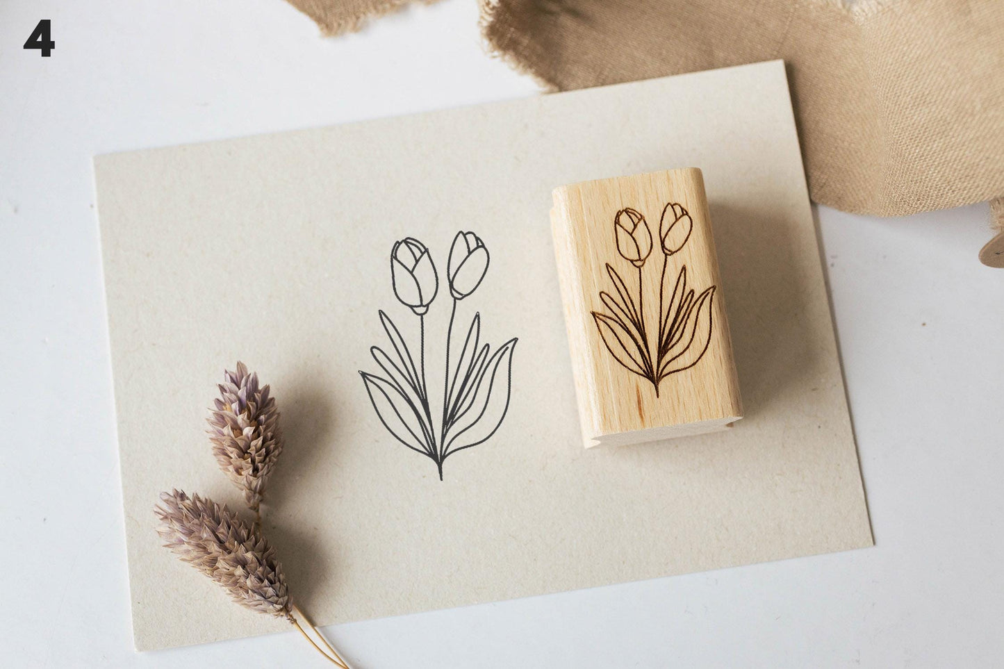 Stempelset Blumen 3 Zweige, Motivstempel, Stempel Frühling, Natur, Stempel Kränze Scrapbooking Stempel Bullet Tulpen Stempel Boho HS091