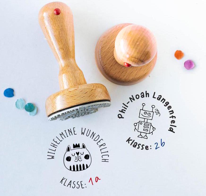 Namensstempel Kinder Schulstempel Klasse Schulanfang Geschenk  Stempel Kinder Schulbuch lustig niedlich Kinderstempel personalisiert HS119