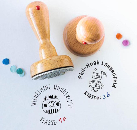 Namensstempel Kinder Schulstempel Klasse Schulanfang Geschenk  Stempel Kinder Schulbuch lustig niedlich Kinderstempel personalisiert HS119