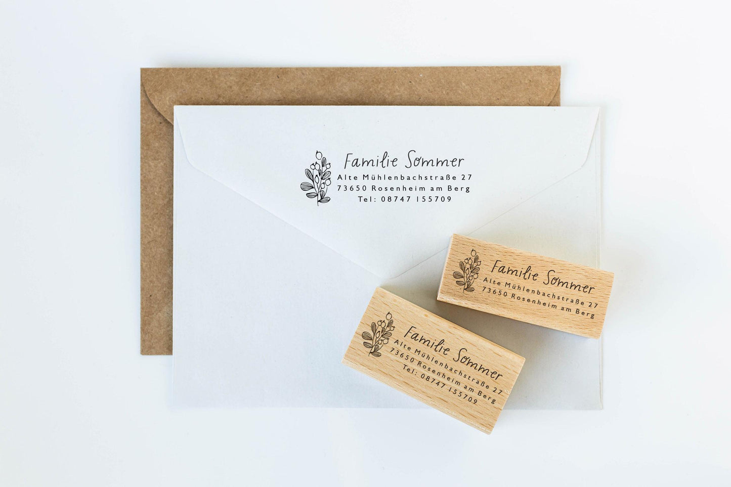 Adressstempel 4, Textstempel mit Adresse,  Stempel mit Namen und Adresse, personalisiert, Geschenk, Stempel Name, Namensstempel HS001