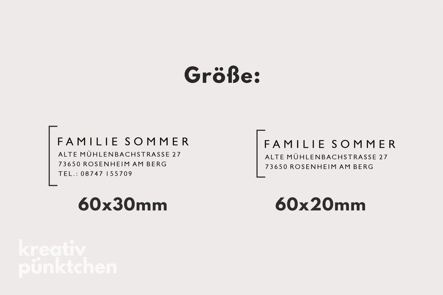 Adressstempel 8, Textstempel mit Adresse,  Stempel mit Namen und Adresse, personalisiert, Geschenk, Stempel Name, Namensstempel HS001